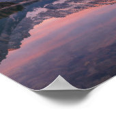 Vibrant Pink Sunset Mountain Lake Reflection Poster (Hoek)