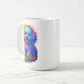 Vibrant Pop Art Bichon Frisé Koffiemok (Voorkant links)
