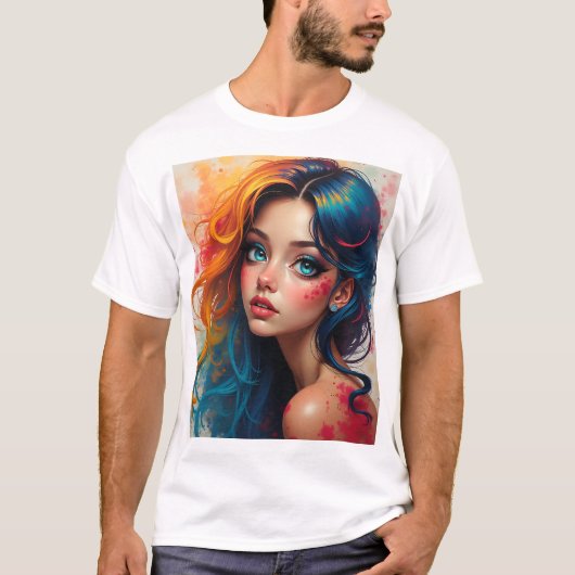Vibrant Pop Art Chaos - Crazy Graphic T-Shirt (Devant)