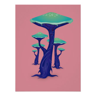 Vibrant Pop Art Mushrooms Perfect Poster