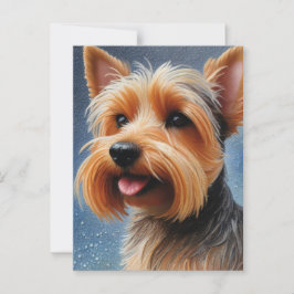 Vibrant Pop Pointillism Yorkshire Terrier Art Briefkaart