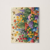 Vibrant Potted Flowers and Butterflies Legpuzzel (Verticaal)