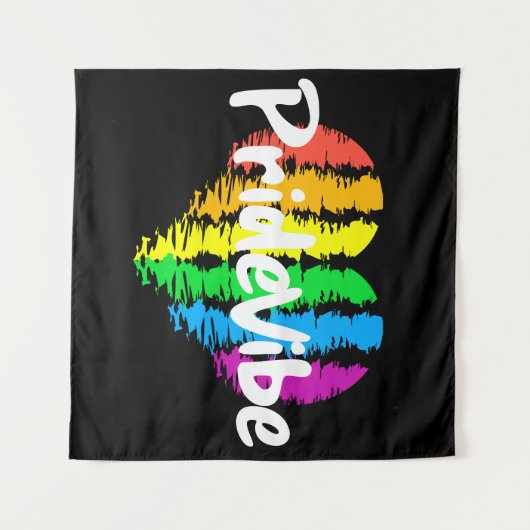 Vibrant PrideVibe Tapestry: Omarm je regenboog H Wandkleed (Voorkant (horizontaal))