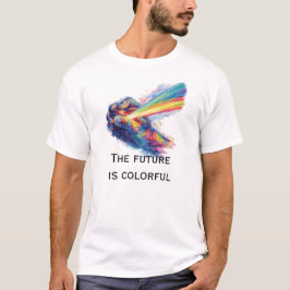 Vibrant Prism Hand: Rainbow Neon Spray T-shirt