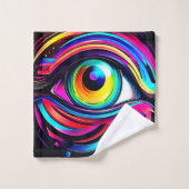 Vibrant Psychedelic Eye Art (Gant de toilette)