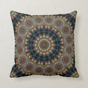 Vibrant psychedelic mandala pillow kussen