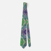 Vibrant Psychedelic Marble Flow in Green and Teal Stropdas (Voorkant)