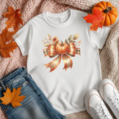 Vibrant Pumpkin Bow Thanksgiving Tshirt