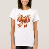 Vibrant Pumpkin Bow Thanksgiving Tshirt (Devant)