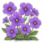 Vibrant Purple Anemone Flowers Sticker (Voorkant)