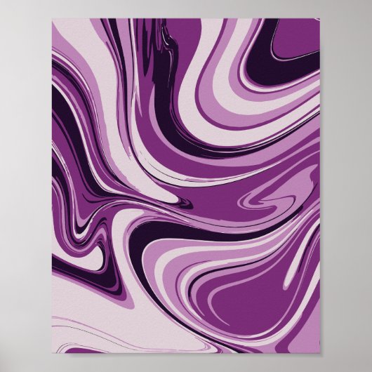 Vibrant Purple Swirl Abstract Art Poster (Voorkant)