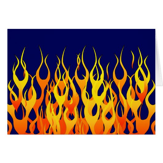 Vibrant Racing Flames op Navy Blue (Voorkant Horizontaal)