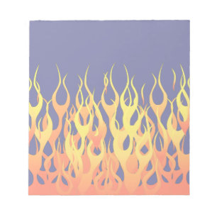Vibrant Racing Flames op Navy Blue Notitieblok