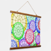 Vibrant Rainbow Concentric Circles Hangend Wandkleed (Gebogen)