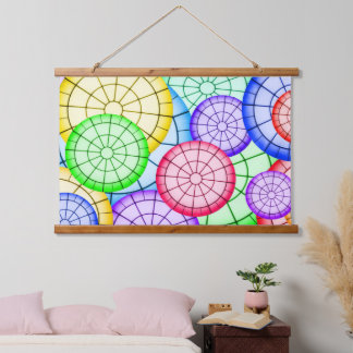 Vibrant Rainbow Concentric Circles Hangend Wandkleed