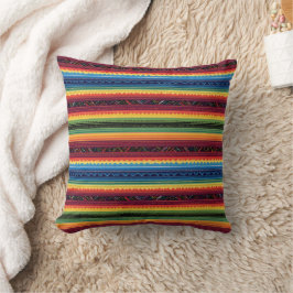 Vibrant Rainbow Mexican Serape Stripes Baby Swaddl Kussen
