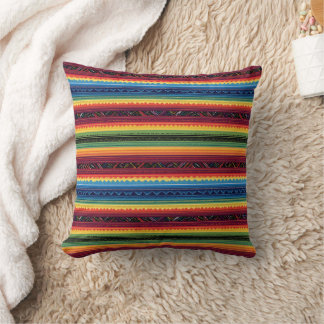 Vibrant Rainbow Mexican Serape Stripes Baby Swaddl Kussen