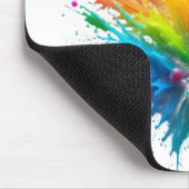Vibrant Rainbow Paint Splatter Explosion Muismat (Hoek)
