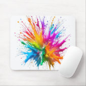 Vibrant Rainbow Paint Splatter Explosion Muismat (Met muis)