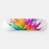 Vibrant Rainbow Paint Splatter Explosion Skateboard (Horizontaal)