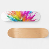 Vibrant Rainbow Paint Splatter Explosion Skateboard (Horizontaal)