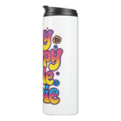 Vibrant Rainbow Stay Trippy Hippie Quote Thermosbeker (Geroteerd rechts)