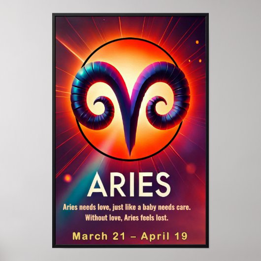 Vibrant Ram Zodiac Sign Poster (Voorkant)