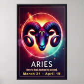 Vibrant Ram Zodiac Sign Poster (Voorkant)