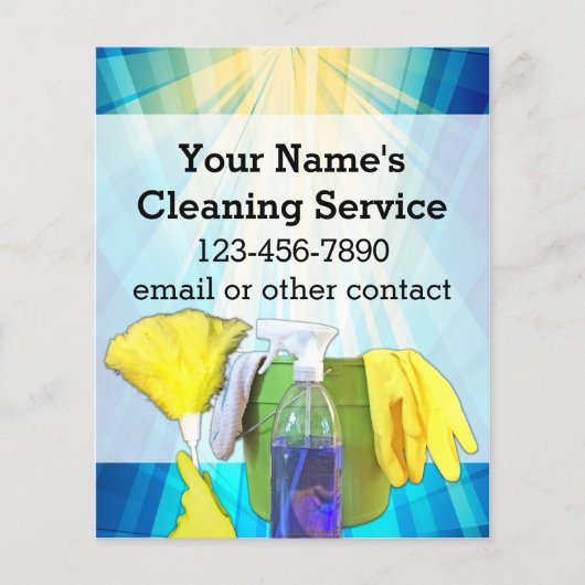 Vibrant Rays Custom Cleaning Service Business Flyer (Voorkant)