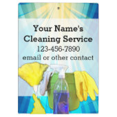 Vibrant Rays Custom Cleaning Service Business Klembord (Achterkant)