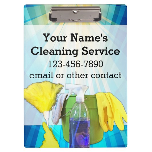 Vibrant Rays Custom Cleaning Service Business Klembord (Voorkant)