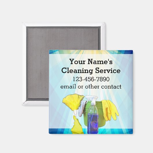 Vibrant Rays Custom Cleaning Service Business Magneet (Voorkant / Achterkant)