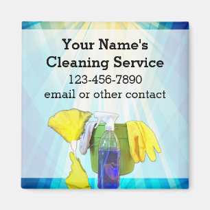 Vibrant Rays Custom Cleaning Service Business Magneet