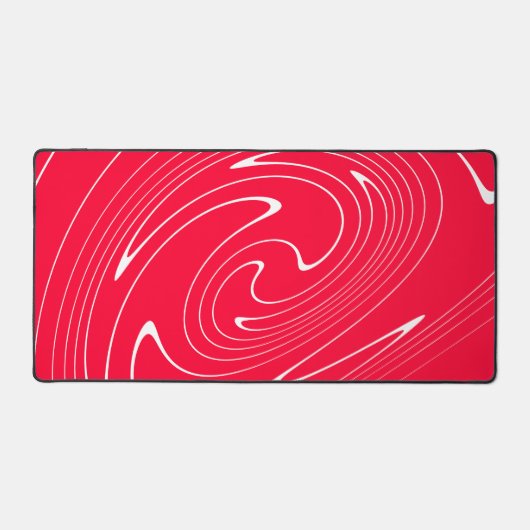 Vibrant Red Abstract Swirl Bureaumat (Voorkant)