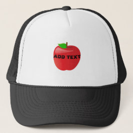 Vibrant Red Apple Image Printed in Center ADD TEXT Trucker Pet