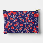  Vibrant Red Blue Floral op maat Etui (Achterkant)