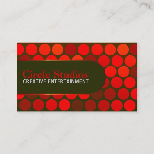 Vibrant Red Circles Club Visitekaartjes (Voorkant)