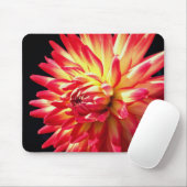 Vibrant Red Dahlia Flower Muismat (Met muis)