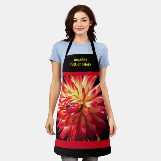 Vibrant Red Dahlia Flower Personalized Schort (Gedragen)