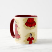 Vibrant Red Dress with Sculptural Movement Style Mok (Voorkant links)