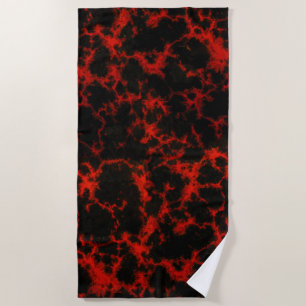 Vibrant Red en Black Gothic Strandlaken