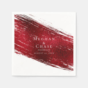 Vibrant Red Faux Folie Paint Stroke Servet