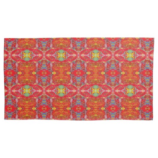 Vibrant red fishing nets M-size pattern Kussensloop (Voorkant)