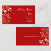 Vibrant Red Florali Visitekaartje (Voorkant / Achterkant)