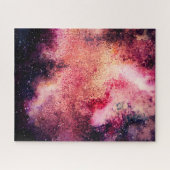 Vibrant Red Galaxy Space Puzzle (Horizontal)