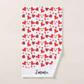 Vibrant red hearts background (Serviette à main)