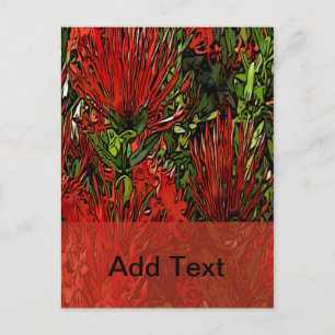 Vibrant Red Oranje Firebush Briefkaart