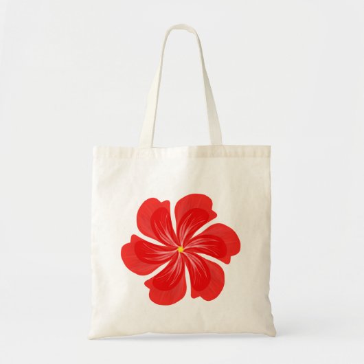 Vibrant Red Petal Bloom - Minimalist Floral Art Tote Bag (Voorkant)