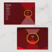 VIBRANT RED RUBY GEMSTONE Abstract geometrisch Visitekaartje (Voorkant / Achterkant)