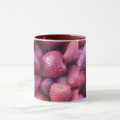 Vibrant Red Strawberry Pattern Ceramic Coffee Mug (Centre)